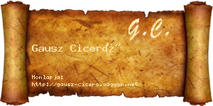 Gausz Ciceró névjegykártya